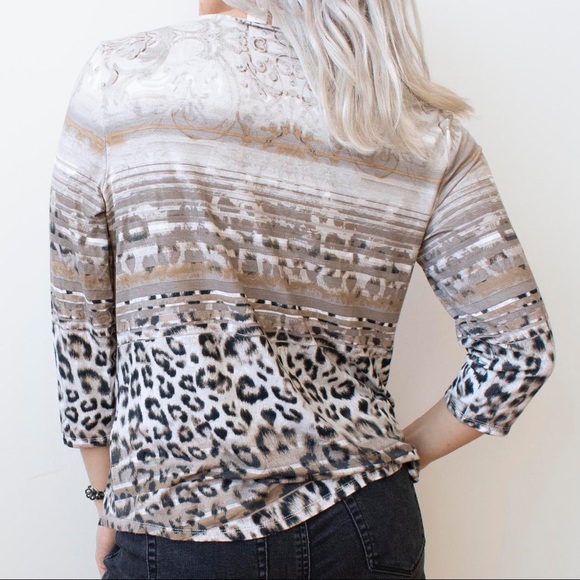 Chico’s | Neutral Animal Print Top - Picture 2 of 4